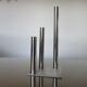 Triple candle holder, modernist, minimalist stainless steel 1970