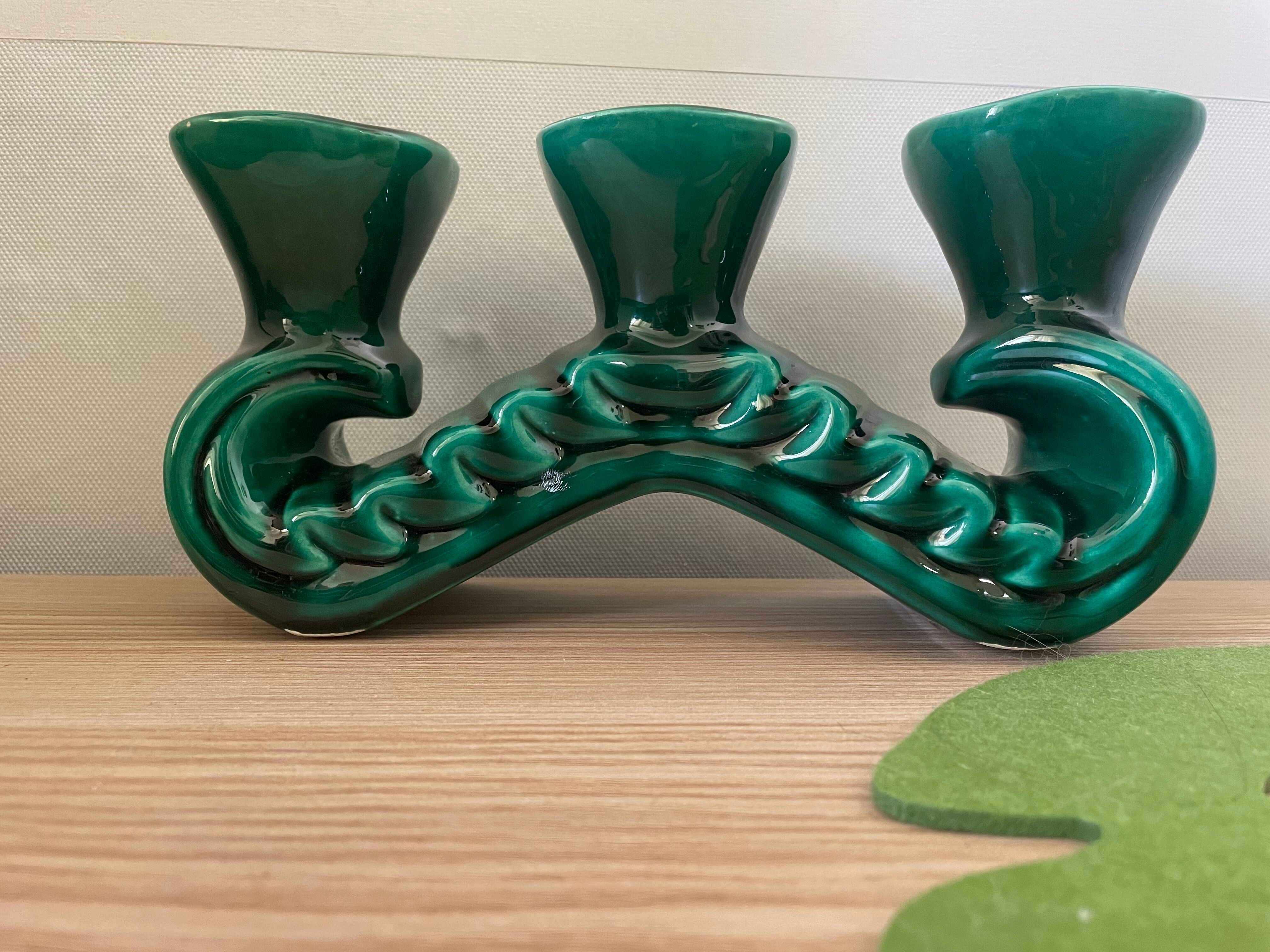 Pair of art deco candle holders