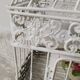 Cage for metal decoration, white patina and rattan, wedding decoration, aviary
