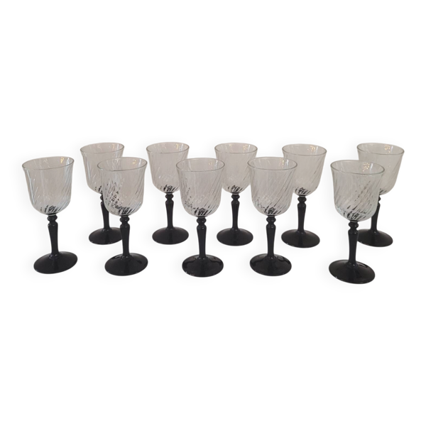 Verres à pieds torsadés 70's