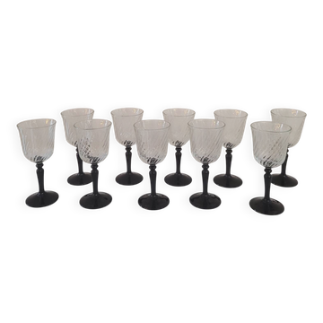 70s twisted stemmed glasses