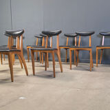 Mid-century Belgian dining chairs, set of 10, 1960s
