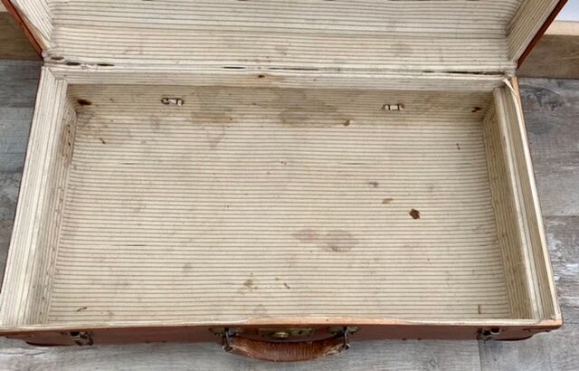 Old brown suitcase