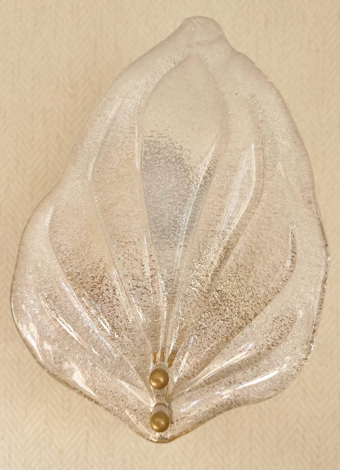 Murano Murano glass leaf wall lights 2 pairs offered.