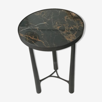 French bronze gueridon and black marble