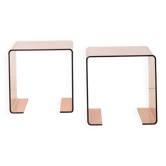 Pair of pink side tables, designed by Roche Bobois, 1970s.