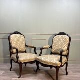 Pair Of Regency Style Flat Back Armchairs 19th Century