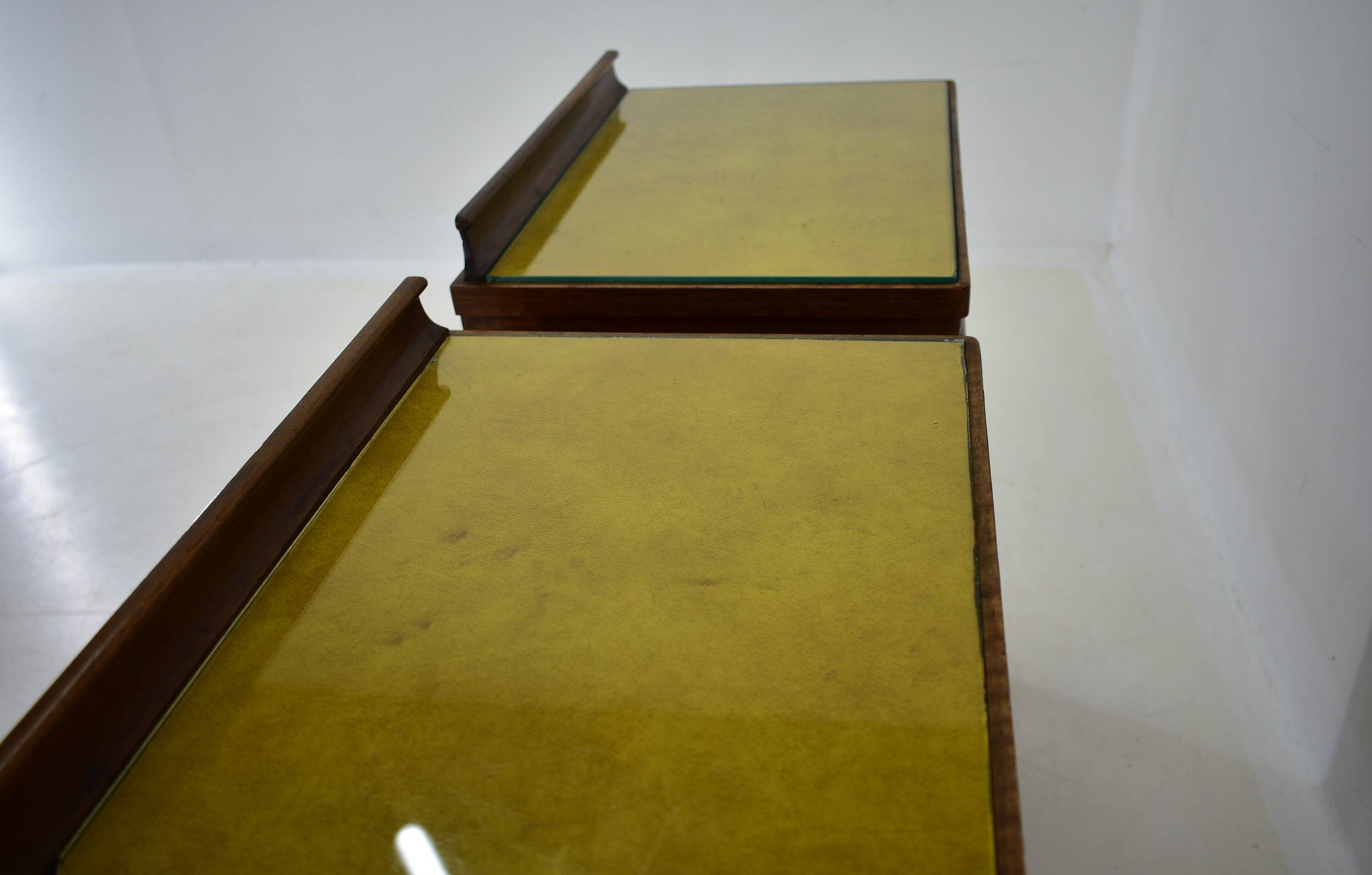 1930s pair of art deco bedside tables, Czechoslovakia