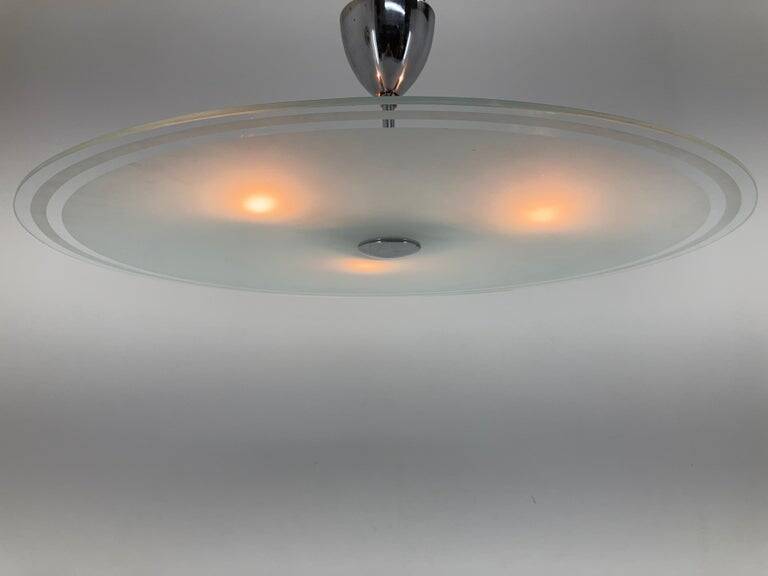 Large Bauhaus Functionalism Pendant, Art Deco, 1930s