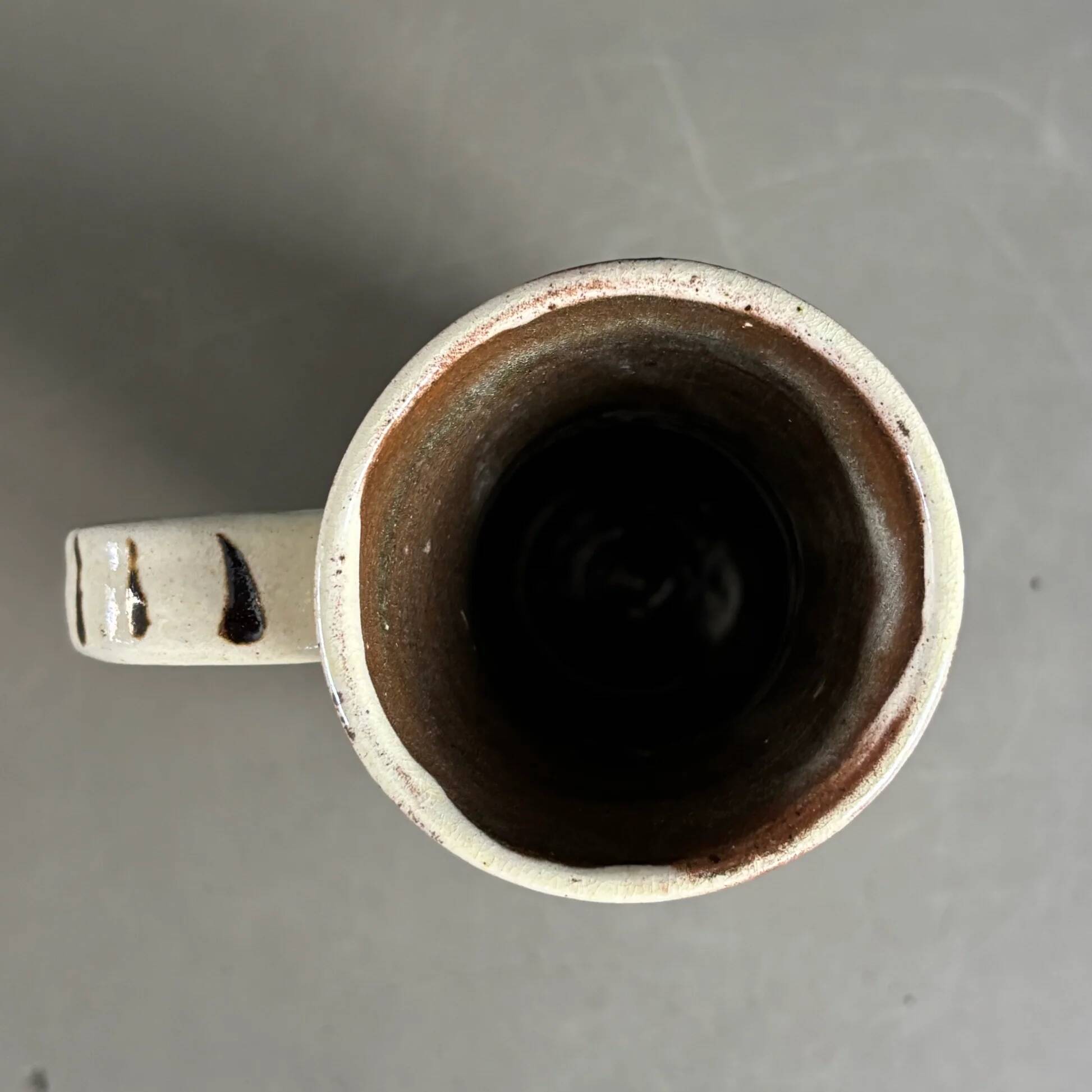 Vintage ceramic vase with handle, glazed with patterns - Ref 1280