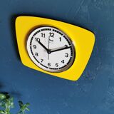 Vintage clock silent rectangular wall clock "Yellow Flash"