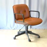 Chair of Ico Parisi for MIM leather cognac and rosewood