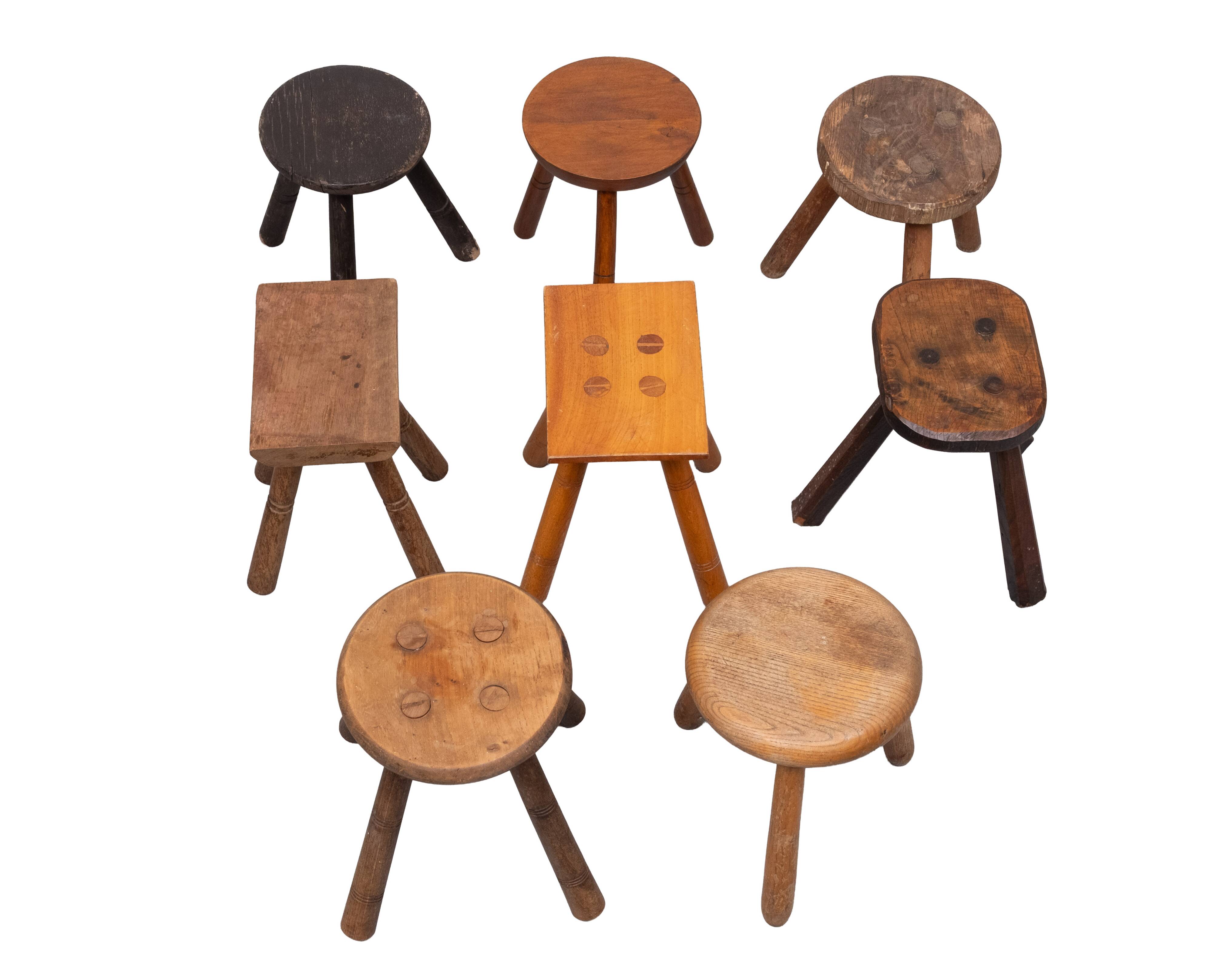 Set of 8 original Milk stools 1950s Holland