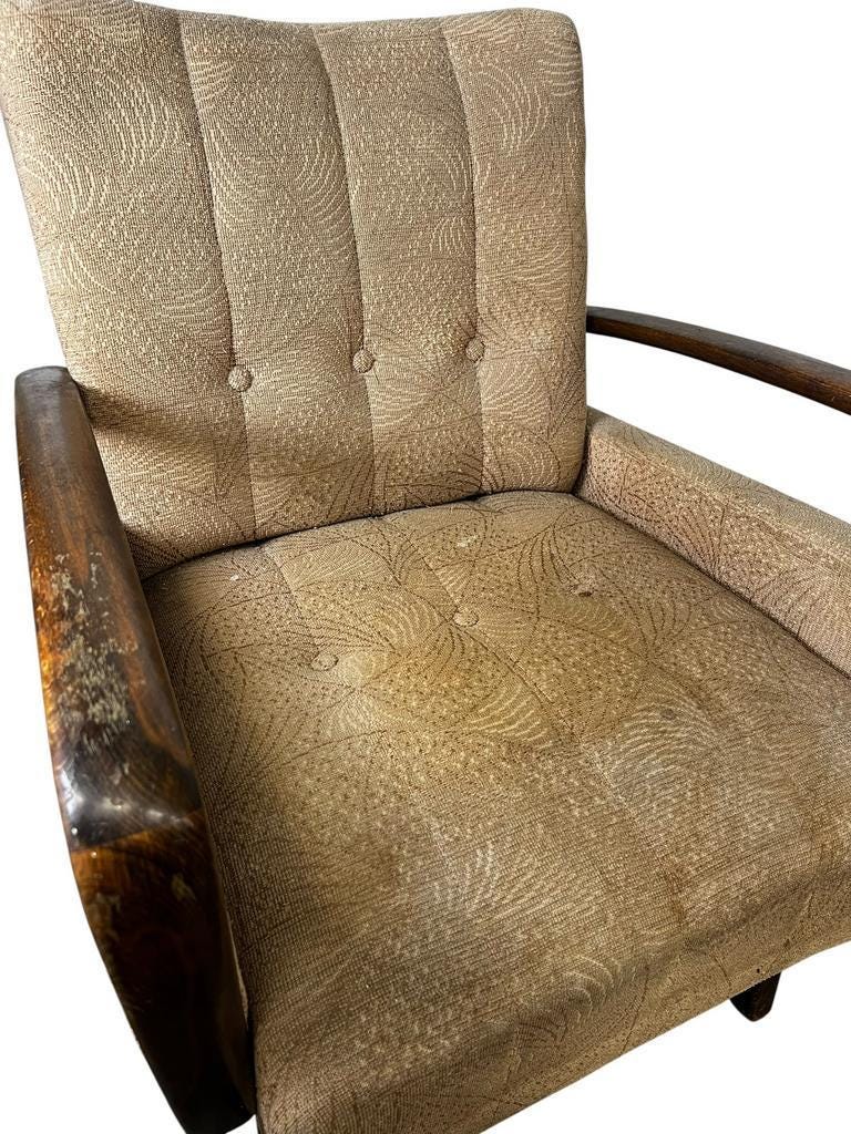Vintage armchair/foot warmer with armrests: design project