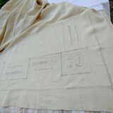 Old great days sheet & returns ecru linen canvas - (circa 1900) never used 228 x 290 cm