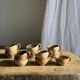 Set of 11 vintage coffee cups, raw matte stoneware H11