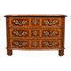Curved commode from the Louis XIV period in marquetry - adorned with gilded bronze fittings.