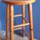 High bar stool in solid wood turned vintage 1970/1980