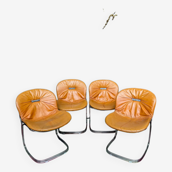 Suite de 4 chaises design vintage "Sabrina". Gaston Rinaldi