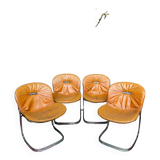 Gaston Rinaldi. Suite of 4 vintage design chairs "Sabrina".