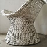Braided rattan armchair