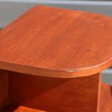 Pair of oak veneered tripod bedside tables 1950