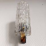 Pair of 1950s brass and glass wall lights