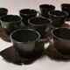 Ensemble de 12 Tasses à Thé Asiatiques et Sous Tasses en fonte Émaillée