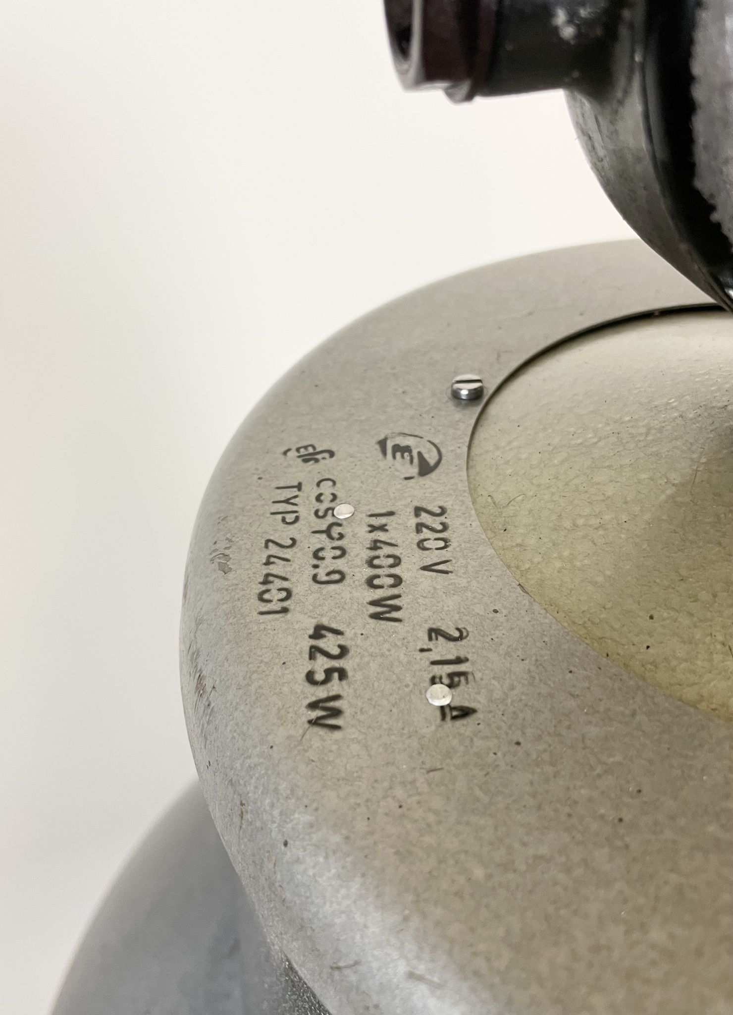 Large Grey Enamel Industrial Factory Lamp from Elektrosvit, 1960s