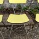 Yellow Formica chairs with compass legs, 1950s