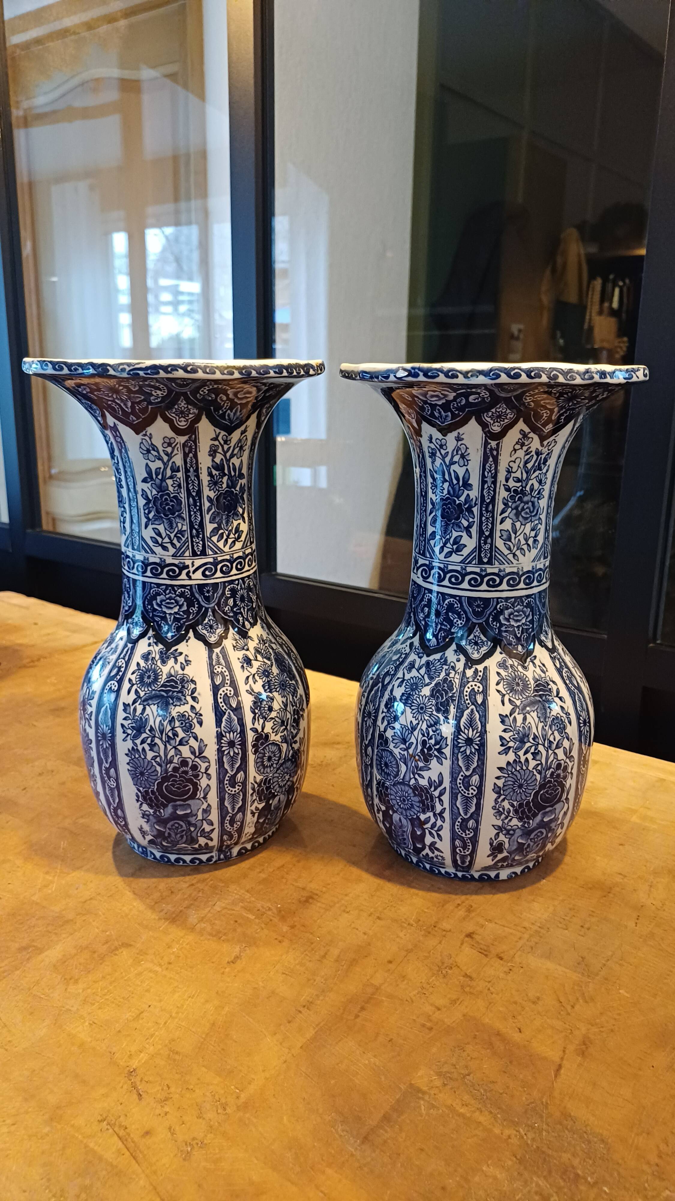 Pair of Delft vases
