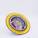 Gilbert Portanier Unique Art Yellow Pottery Plate Signed - 1982 - Vallauris