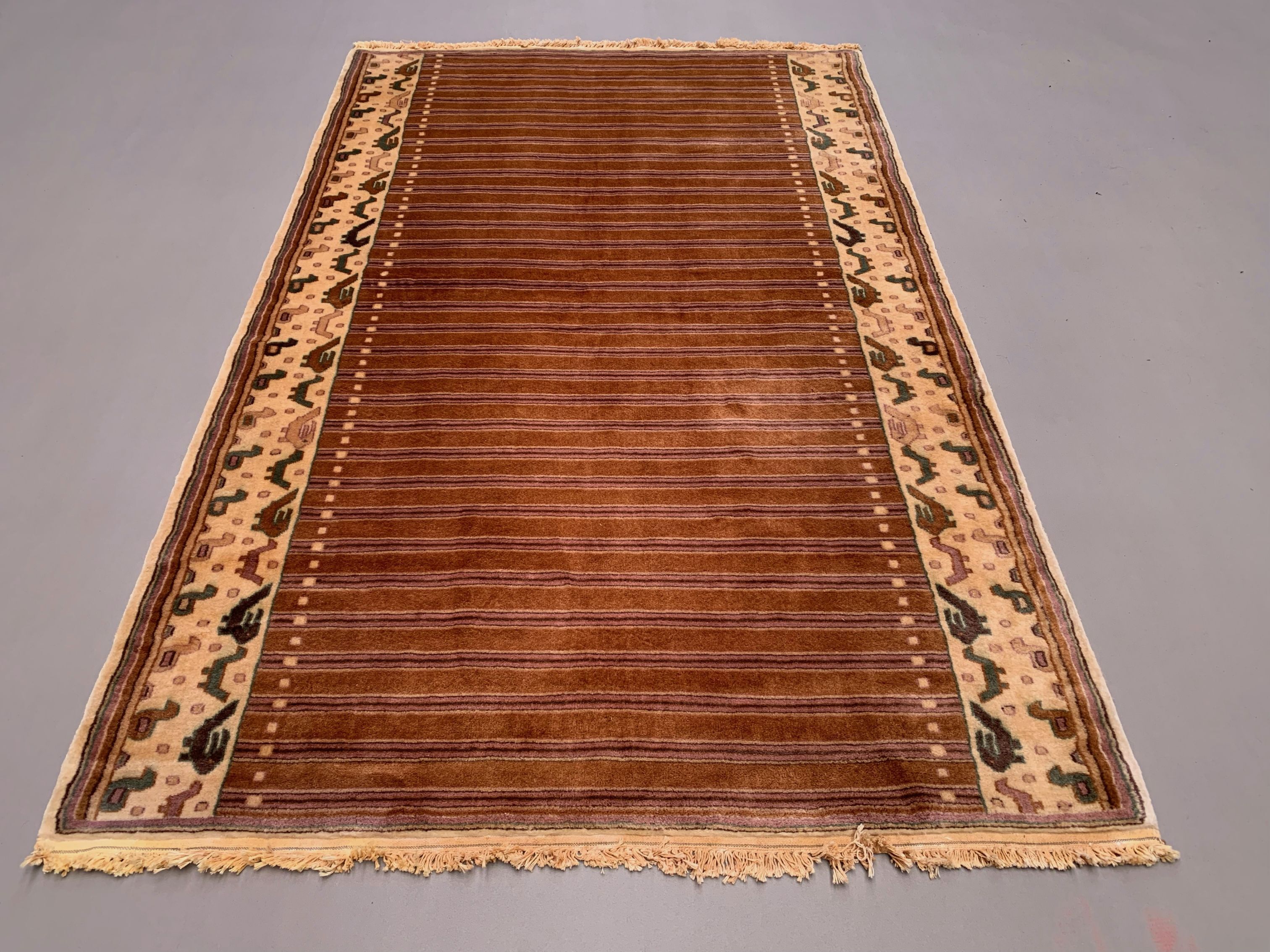 Fine Vintage Pakistani Rug, 200x125 cm Turkoman Bokhara Beige Medium