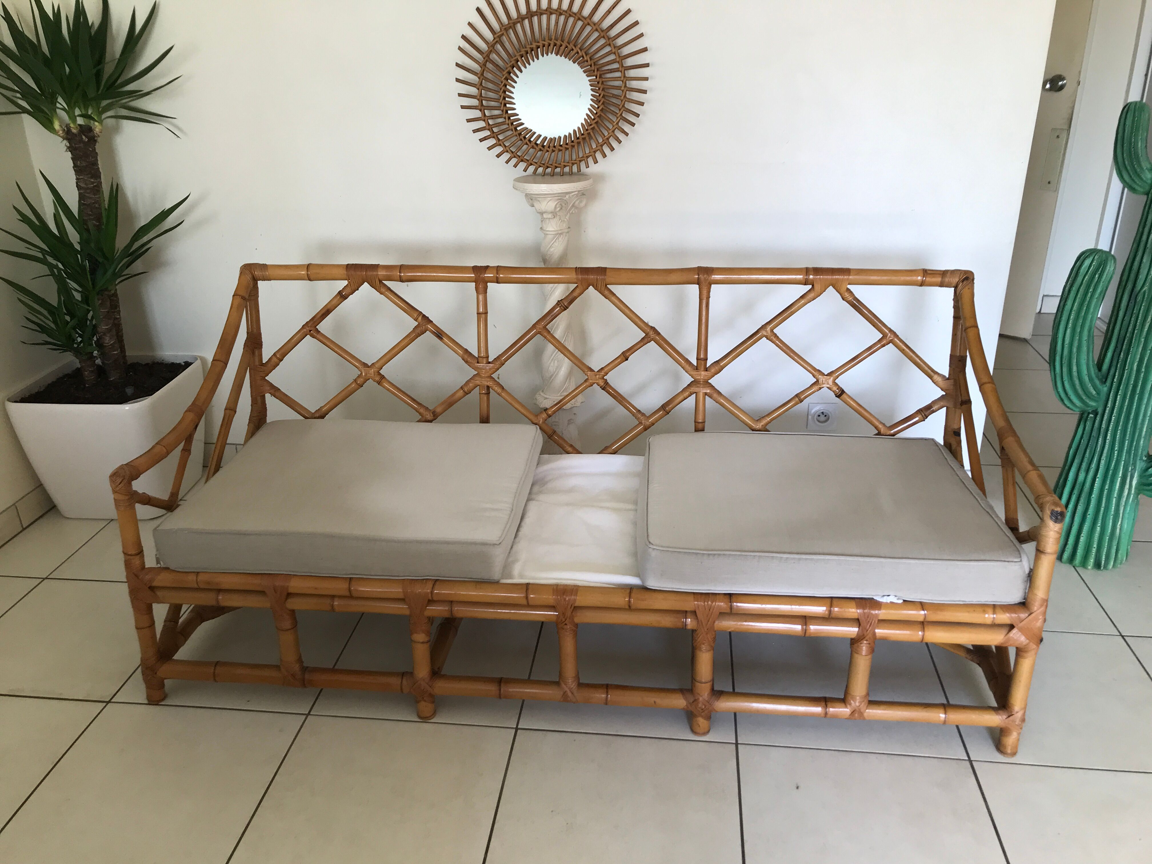 3-seater bamboo sofa 50/60