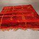 Tapis berbère marocain laine rouge 220 x 145 cm