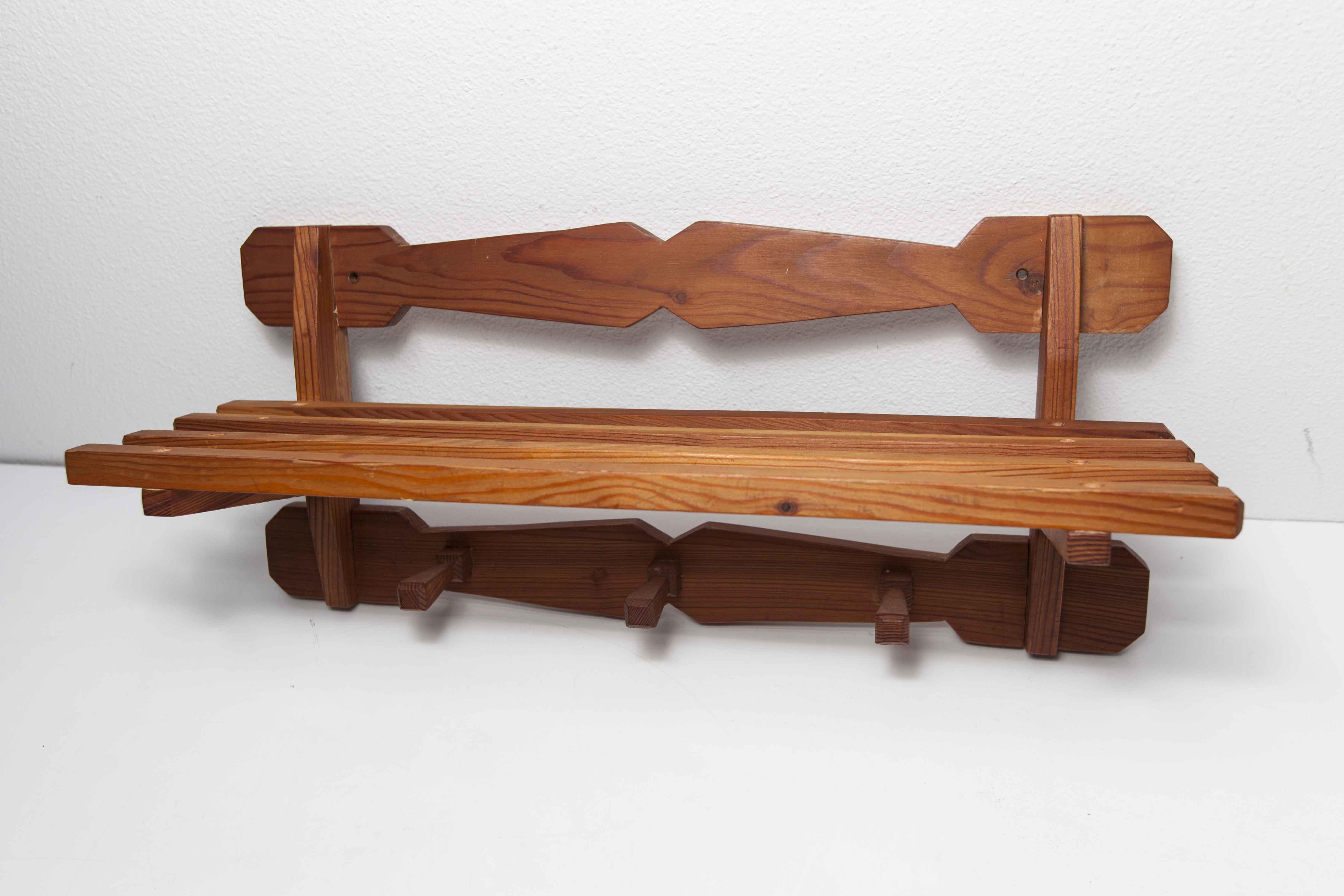 60's coat rack in solid beech
