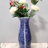 Blue and White Lacquered Ceramic Vase by Laveno Chinoiserie Style, Italy