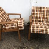 Vintage 60s Scandinavian style teak armchairs