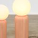 Vintage Italian Ceramic Table Lamps in Salmon Ceramic and Opaline, set of 2
