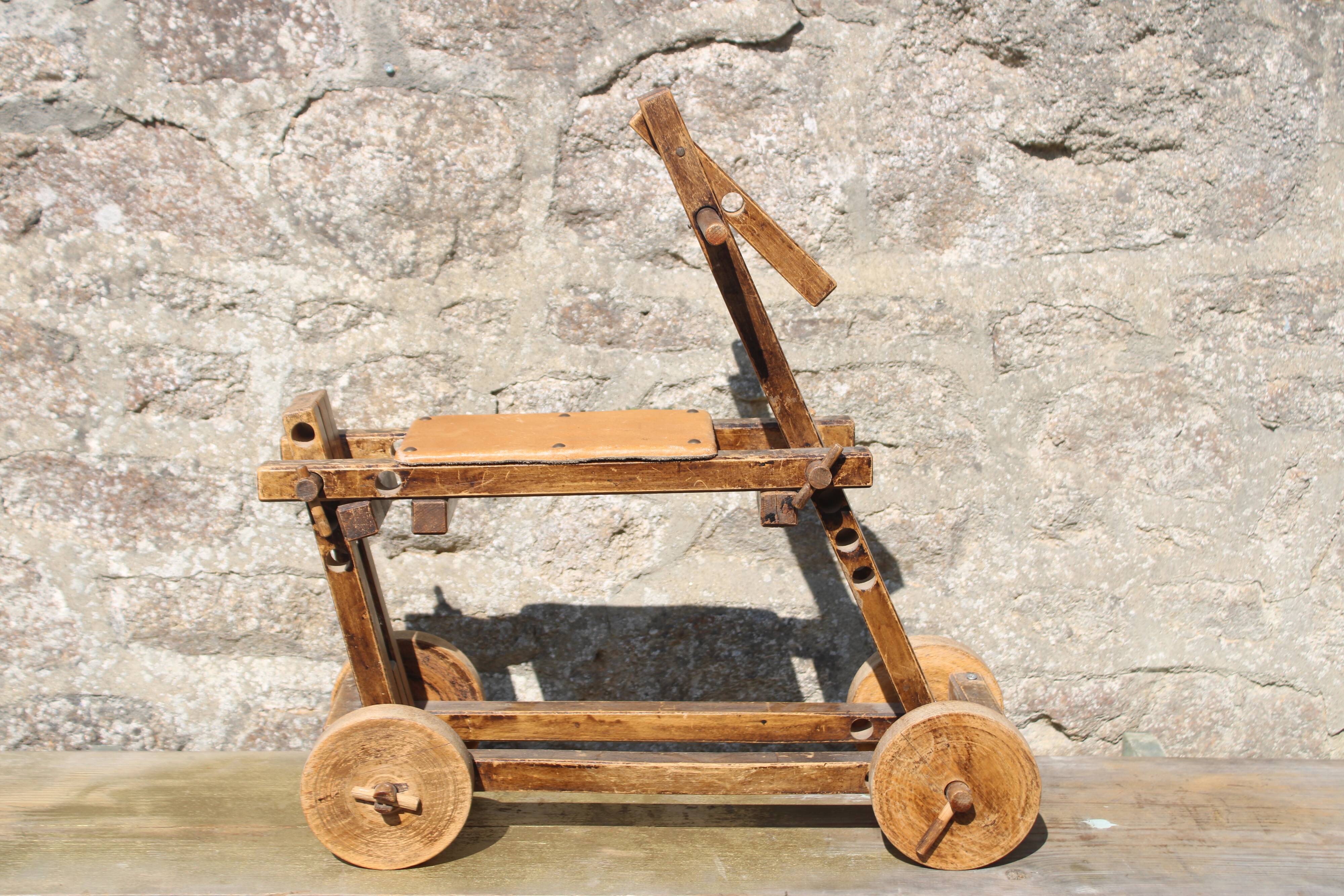 Small vintage wooden rocking horse – H60 x W53 cm