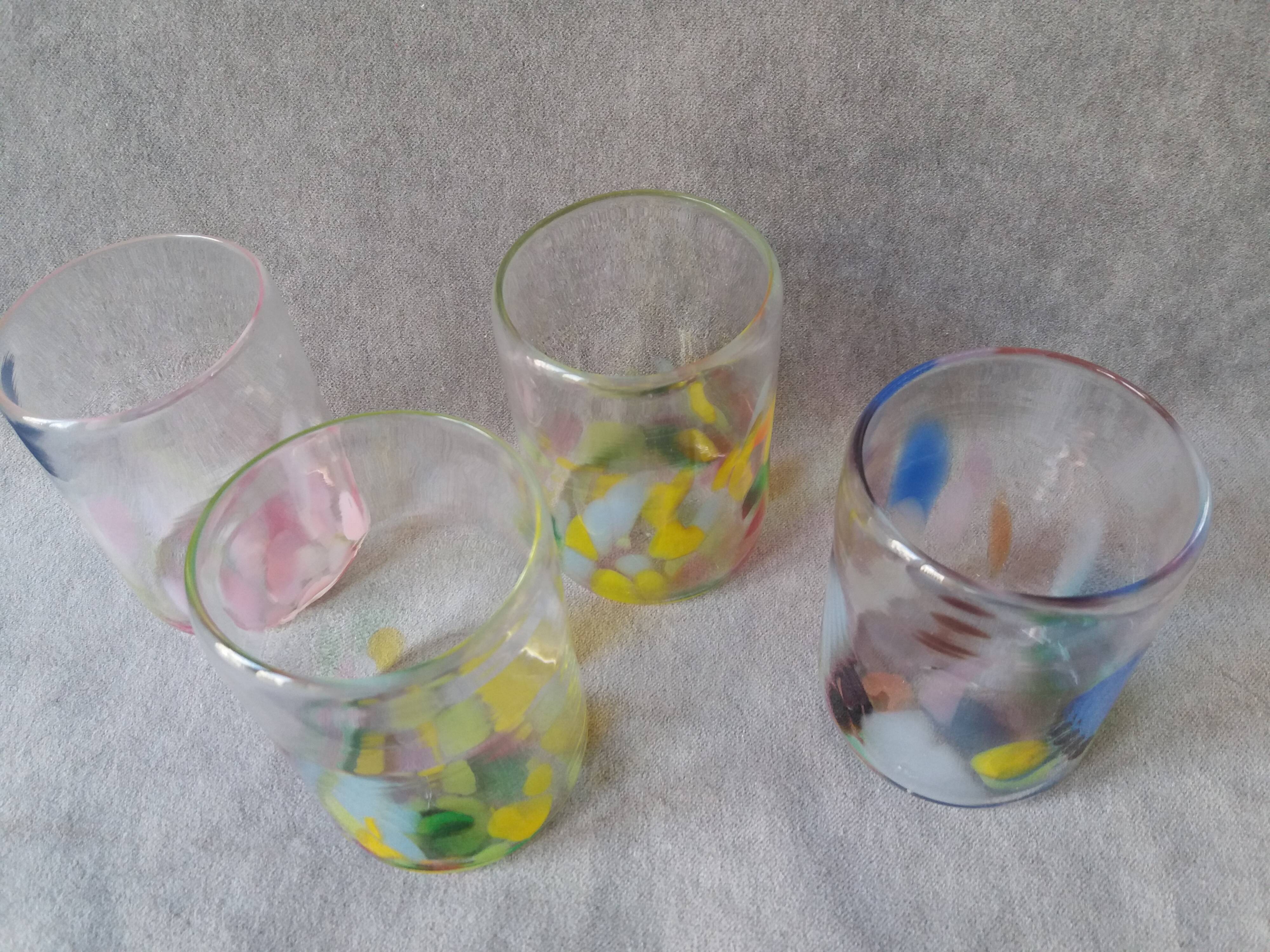 Lot of 4 murano glass cups
