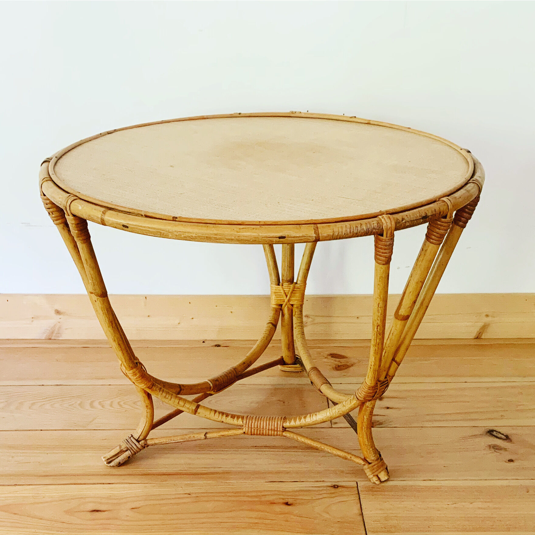 Vintage rattan coffee table