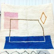 Handmade Berber rug 2/2m square