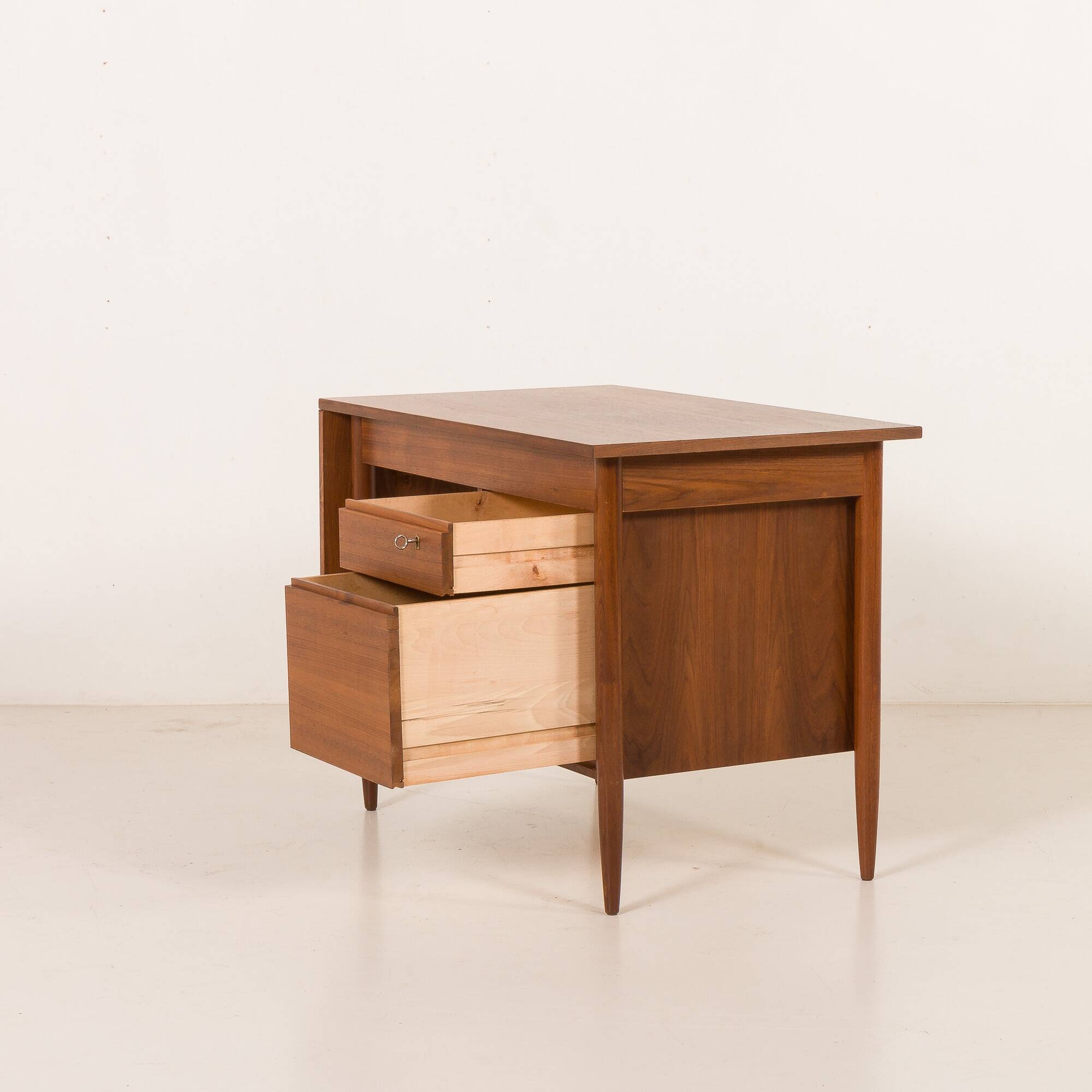 Scandinavian mid century teak desk with extension by Austvoll Møbelfabrikk,