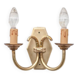 2-arm wall light, wall lamp, vintage knot wall light, brass wall light, interior decor, 70's