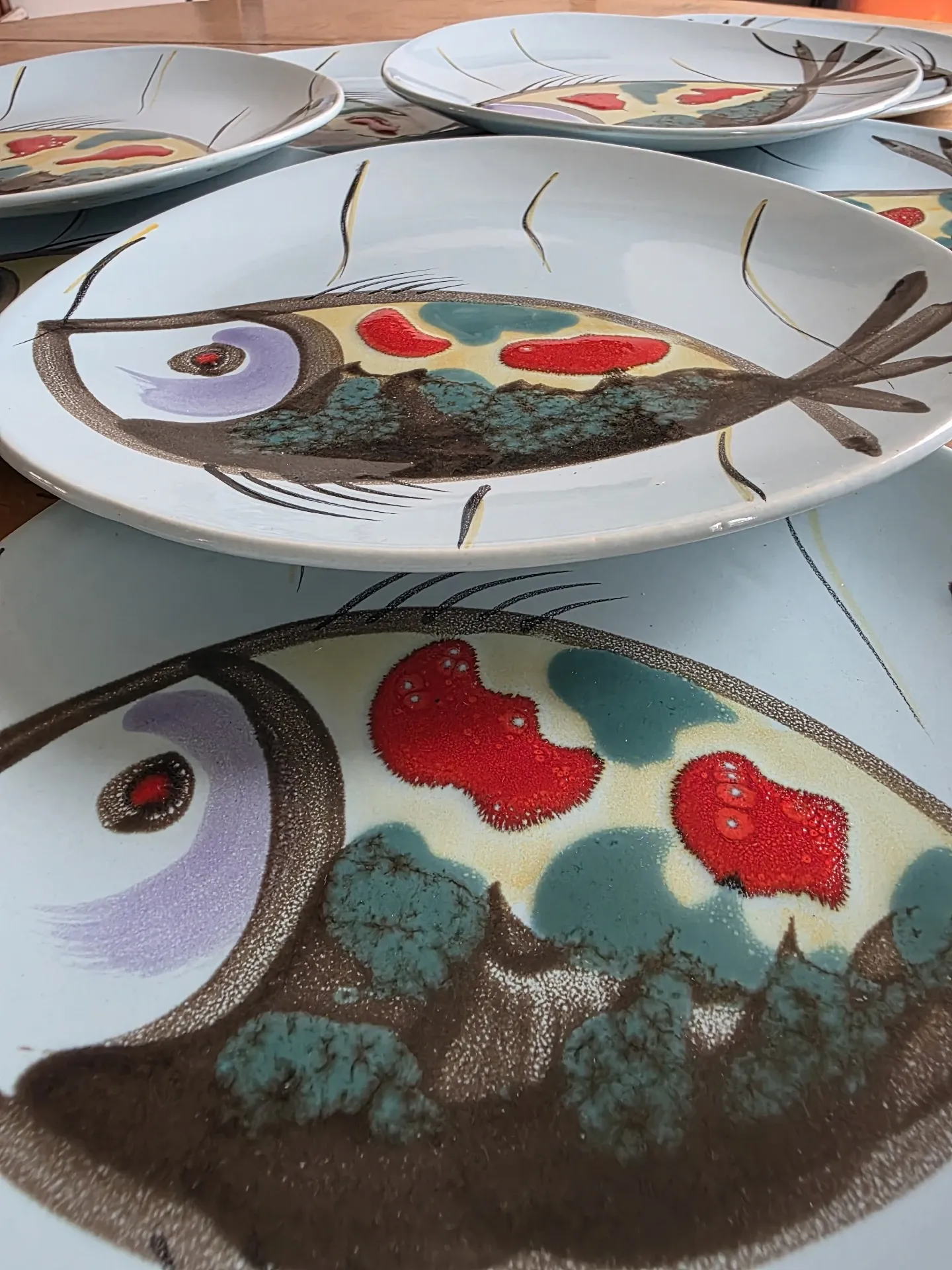 Assiettes plates Mid Century
