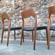 Set of 6 chairs model 71 by Niels O. Moller, vintage Scandinavian furniture.