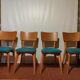 Set of 4 blue skai chairs