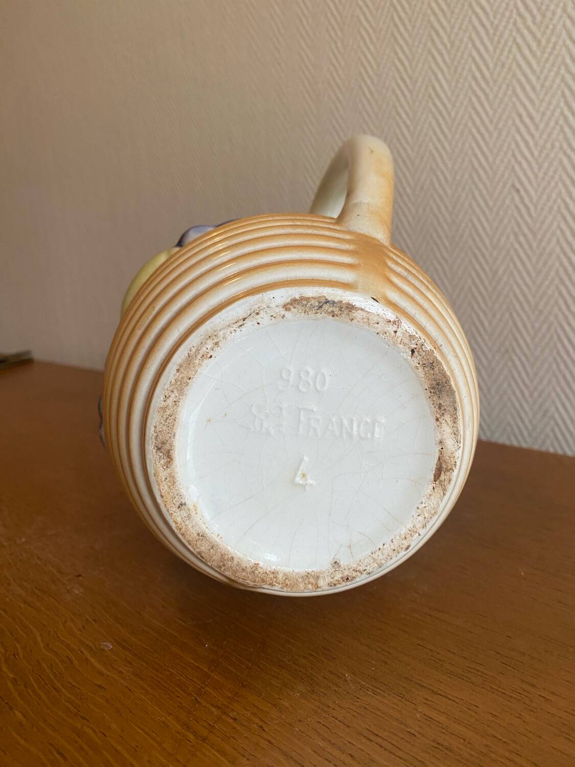 Saint Clement earthenware carafe with fruit decoration