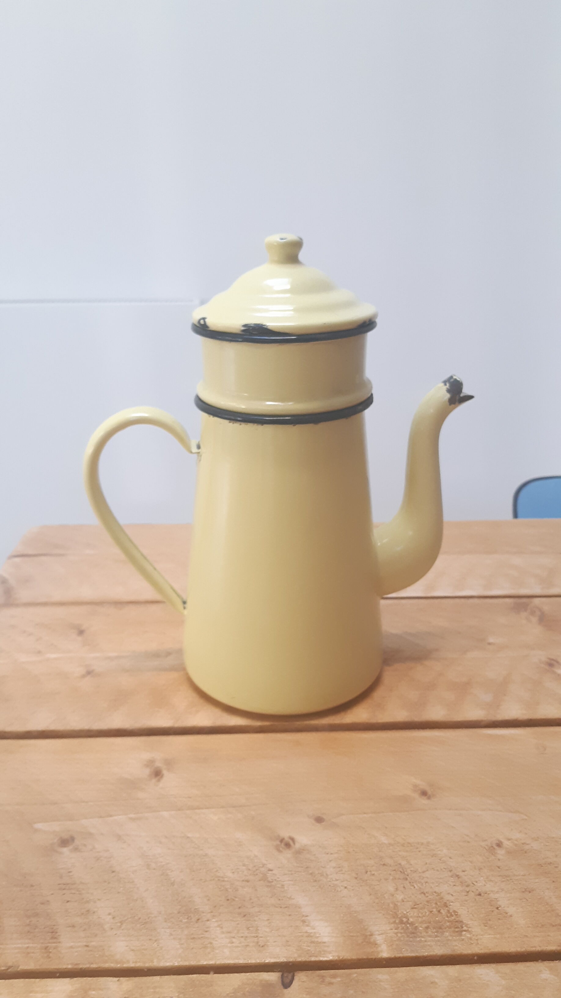 Yellow metal teapot